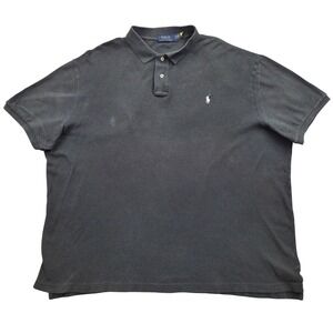 Polo Ralph Lauren Short Sleeve Cotton Polo Shirt Pony Charcoal Gray Mens XXL